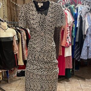 Elegant Black and White Patterned Dress